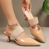 Sexy Pointed Toe High Heel Nude Mules Slippers Women Summer 2026 Comfort Spike Heel Elegant Solid Sandals Woman's Party Shoes