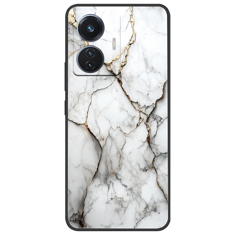 For Vivo T1 4G Y55 4G iQOO Z6 44 W V2153 Case Marble Soft Matte Silicone Back Cover For Vivo T1 44W Full Coverage Phone Shell