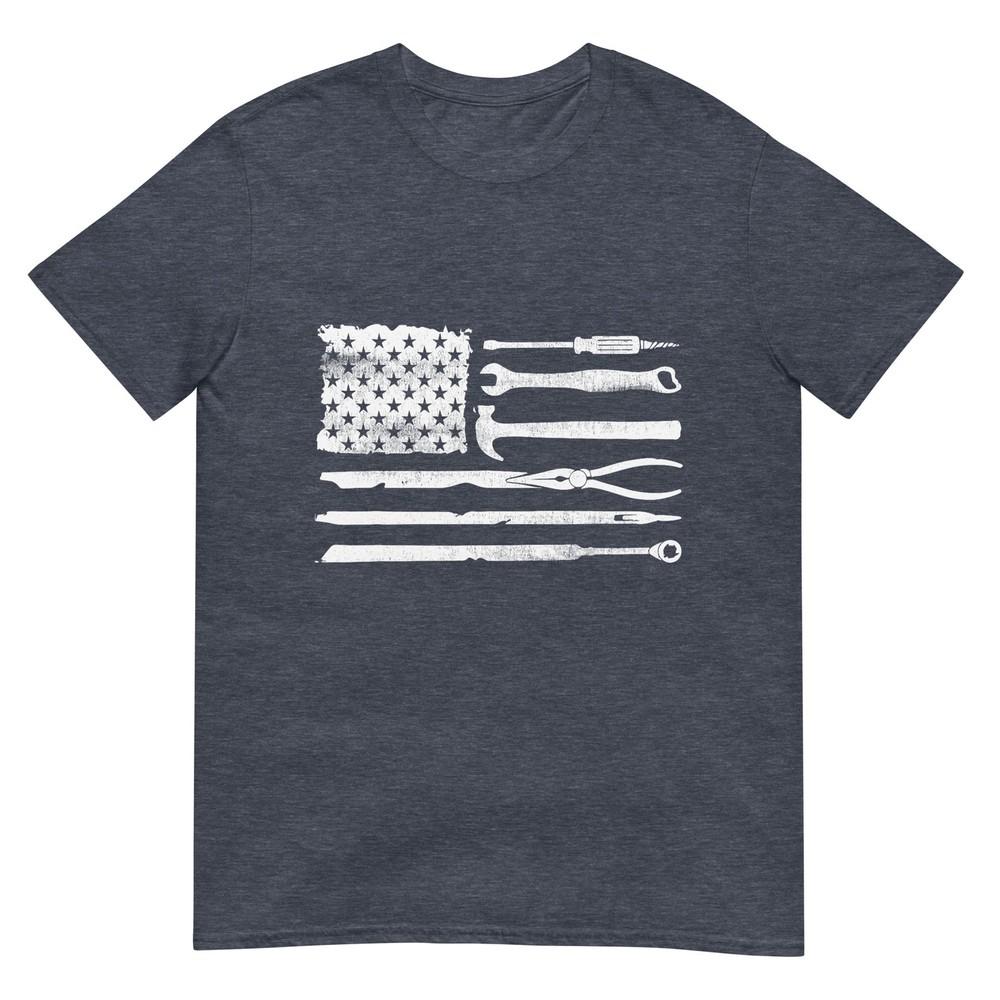 Usa Flag Car Mechanics Tool Kit Unisex Dad Funny Fathers Day Tshirt