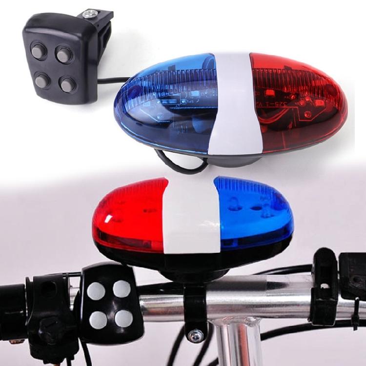 6 LED Light 4 Sounds Trumpets Cycling Horn Bells Warning Light Children Bike Scooter Lamp Bike Electronic Horn Siren
