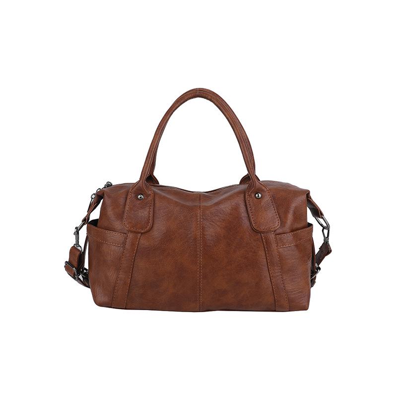 Women's Retro Trendy Large Capacity Boston Bag - Versatile Casual Shoulder Crossbody & Handheld Bag