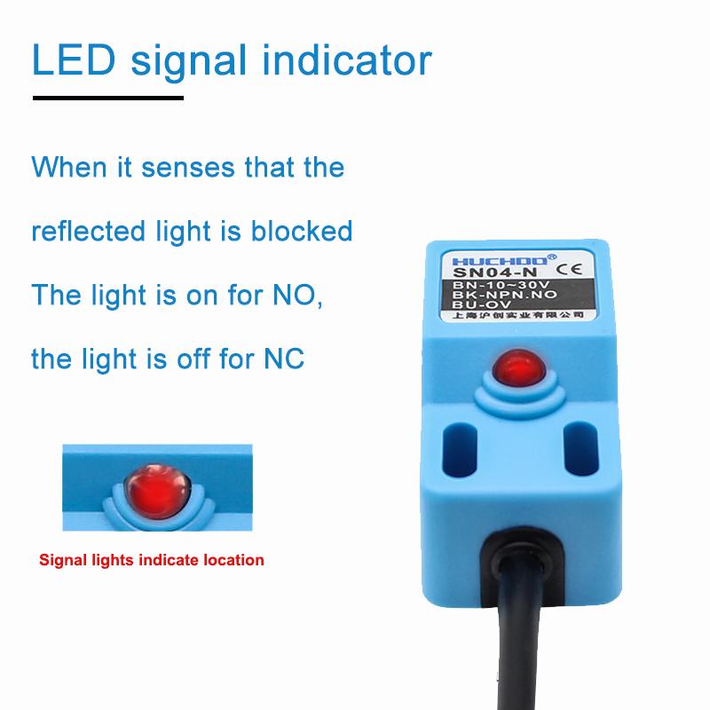 Bezkontaktní spínač Kovový koncový SN04 Senzor Čtvercový Vodotěsný NPN PNP NO NC DC Tři vodiče 10-30V AC Dva vodiče 90-250V