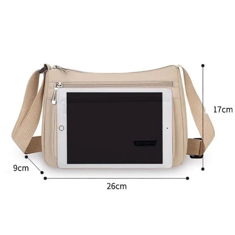 Multi-Layer Shoulder Bag Crossbody Bag for Women Messenger Bags Waterproof Lightweight Nylon Ladies Handbag