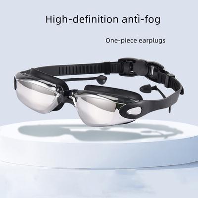 Professional Adult Anti-fog Swimming Goggles with Earplugs Men Women Swim Leak Proof Adjustable UV Protection Eyewear