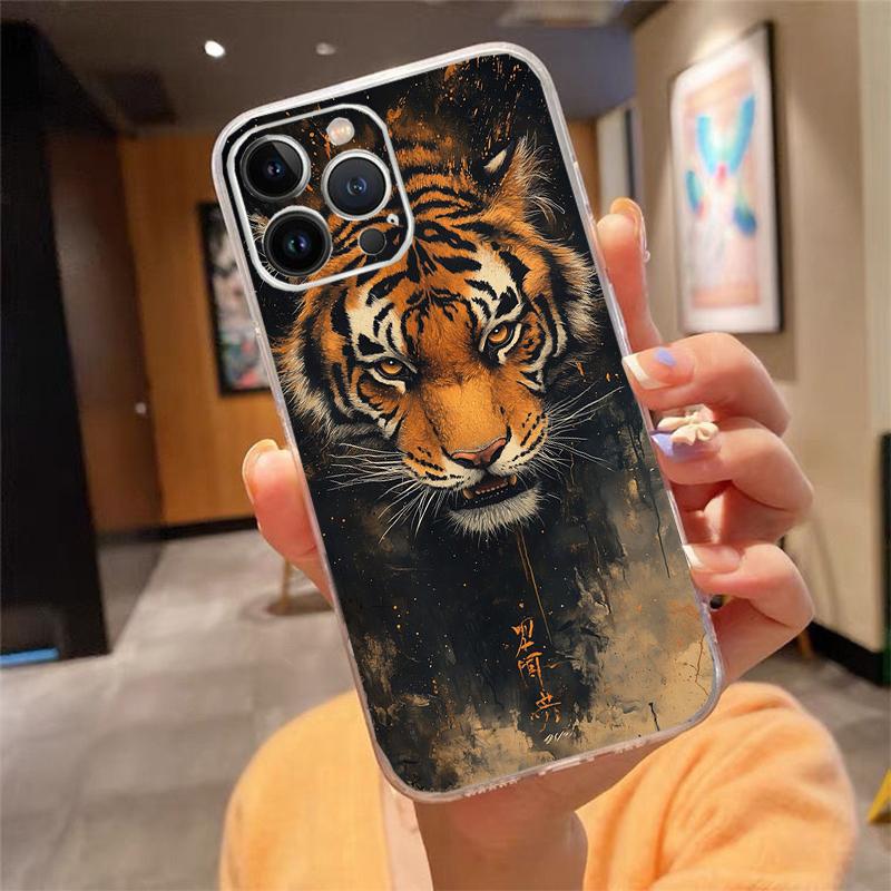 Japanische Tigerkunst Tattoo-Designs Handyhülle Carcasa Funda Für iPhone 17 Pro Max Air 17 16 15 14 13 Pro Max 15 16 Pro 15Plus