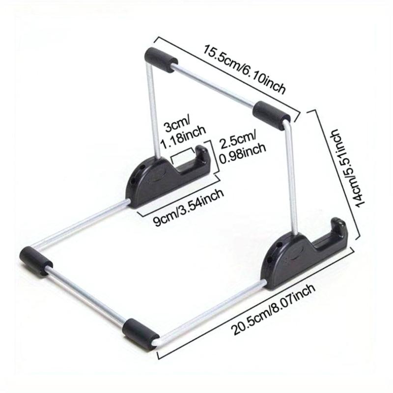 Aluminum Tablet Holder Angles Adjustable Tablet Stand Slip Resistant Base Foldable for Office Kitchen Travel Use