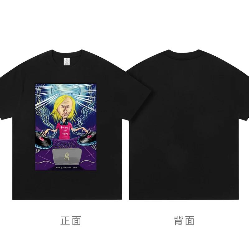 

2025 New David Guetta Short Sleeve T-shirt Top 100 Dj Clothes Around Electronic Bungee Dance Pure Cotton Men and Women T Shrit 3XL