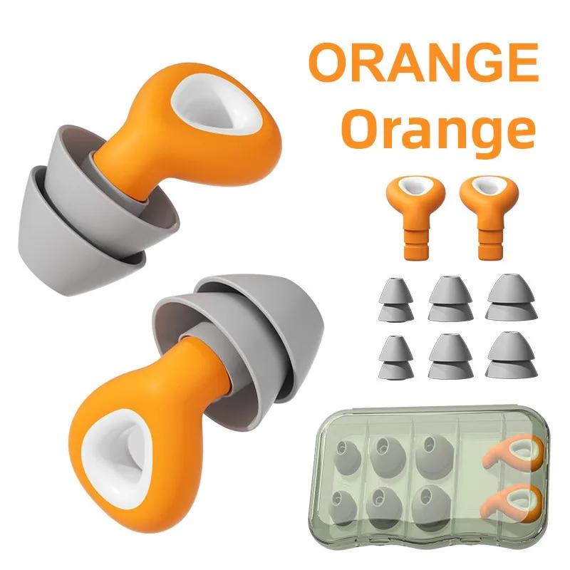 Silicone Earplugs Noise Reduction Sound Insulation Multi Layer Waterproof Sleep Silent Reusable Travel Universal