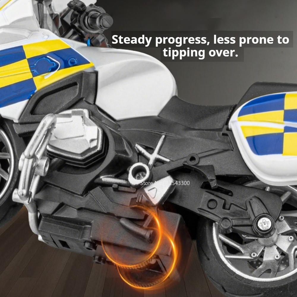 1:Modellino Moto R1250Rt Scala 1:14 Giocattolo Auto Musica Luci Motore a Retrazione Modelli Auto della Polizia Simulazione per Bambini Edutainment
