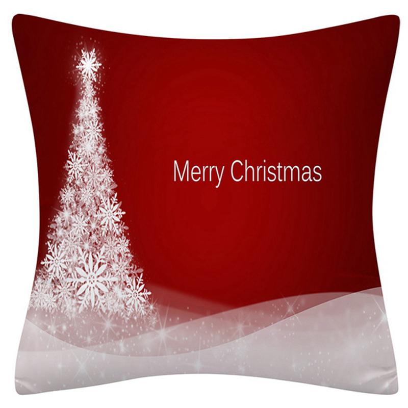 Happy New Year Christmas Decoration Print Pattern Cushion Cover Home Living Room Sofa Decoration Square Pillow Pillow Cover