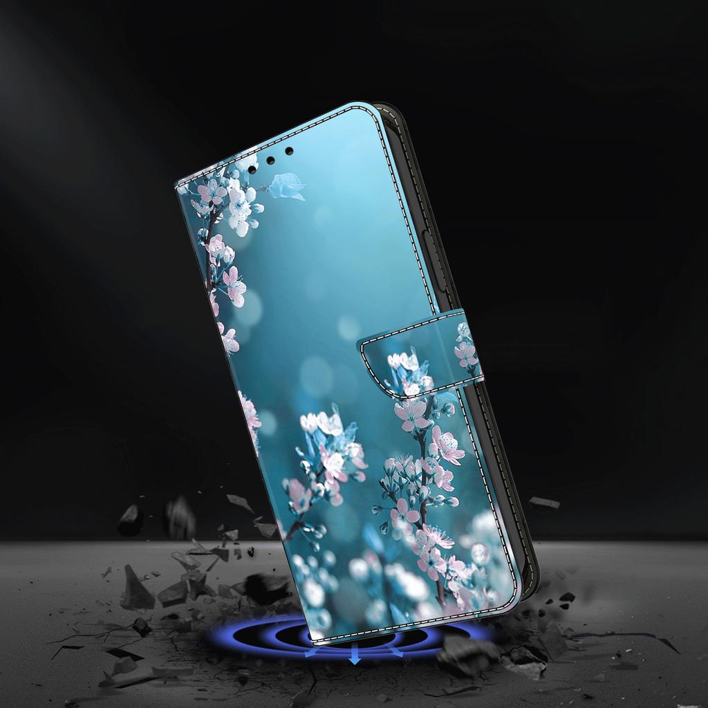 Pénztárca tok kártyatartóval Virágos PU bőr tok Kickstand csuklópánt ütésálló burkolat Sony Xperia 10 V/Xperia 1 V/Xperia 5 IV/Xperia 5 III készülékhez