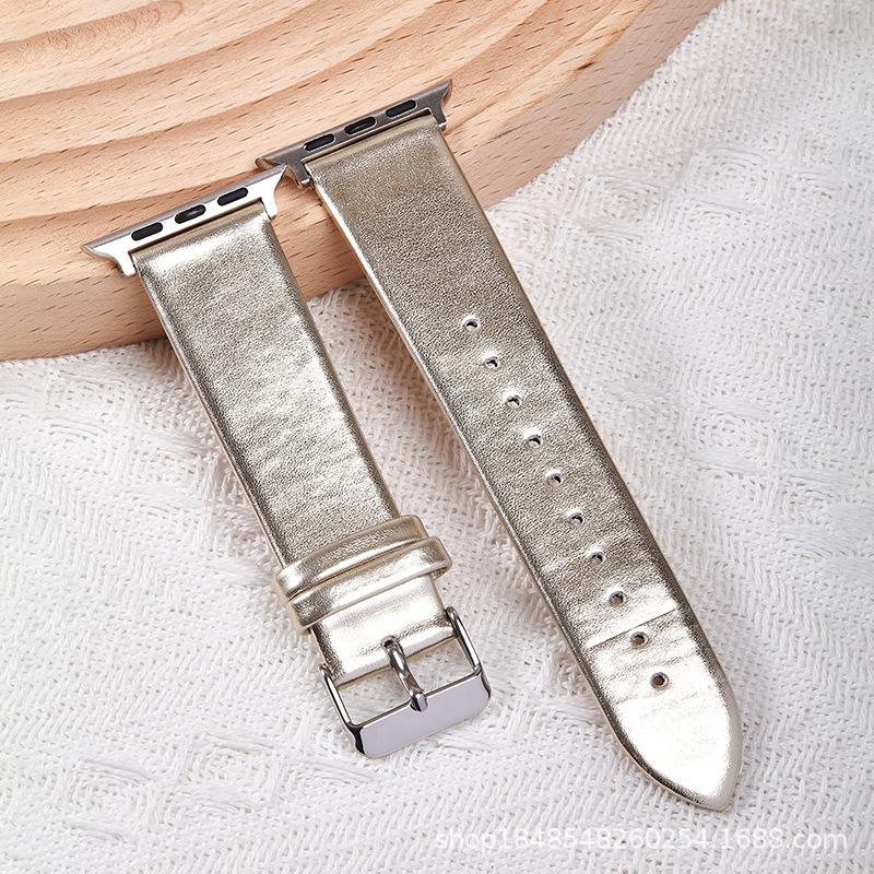 Modisches Elektrisches Lichtmuster Apfelarmband Für Huawei Samsung Uhrenarmband Iwatch Smart Dornschließe PU-Armband