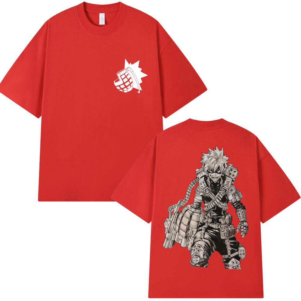 

Anime My Hero Academia Katsuki Bakugo T Shirts Unisexs Harajuku Unisexga Summer T Shirt Oversized Cotton ONeck Tshirt Streetwear S