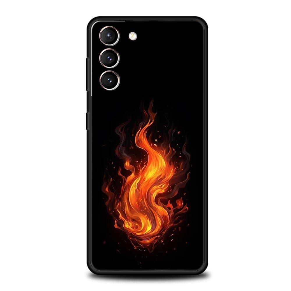 

Phone Case For Samsung Galaxy S25 Edge S24 S23 S22 S21 Ultra S20 FE 5G S10 S10E S9 Plus Soft TPU Cover Flame Pattern Galaxy S24