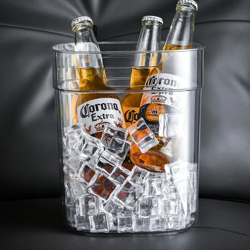 2026 New Creative Ice Bucket PET Bar KTV Restaurant Commercial Ice Bucket Transparent Plastic Champagne Ice Bucket