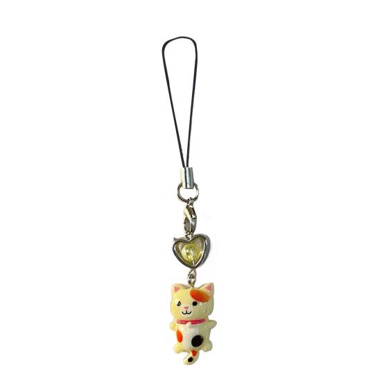 1/6Pcs Keychain Heart Cat Styling Design Keyring Phone Decoration Kitty Phone Charm Multifunctional Charm Key Holder