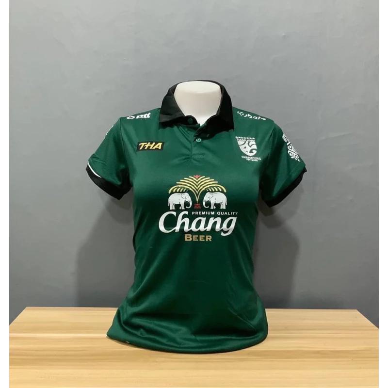 Thailand National Women Football Soccer Training JERSEY CHEER Fan Print Vintage Retro Elephant Quick Dry Polo Shirt Short Sleeve Uniform Sport Outdoor