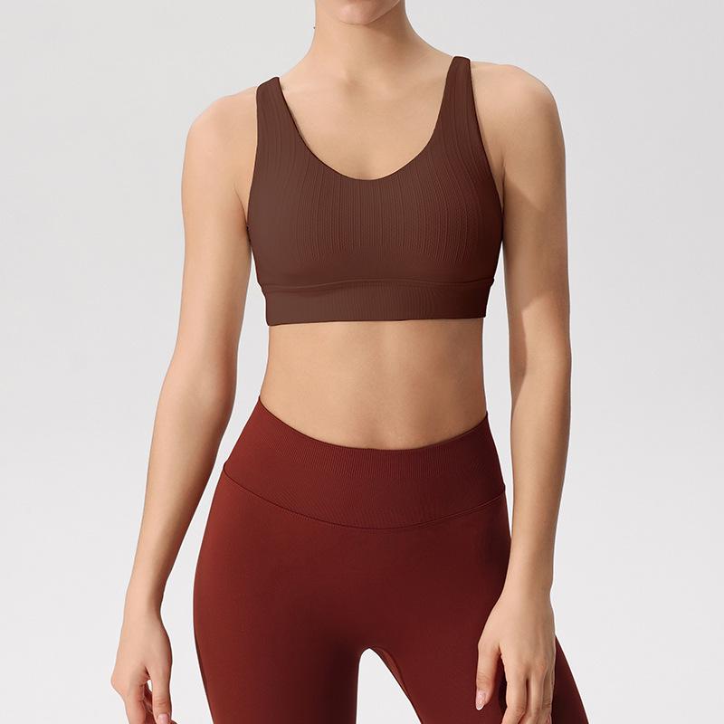 

Ударопрочный спортивный бюстгальтер высокой интенсивности: Майка для йоги с фиксированной чашкой Medium коричневый