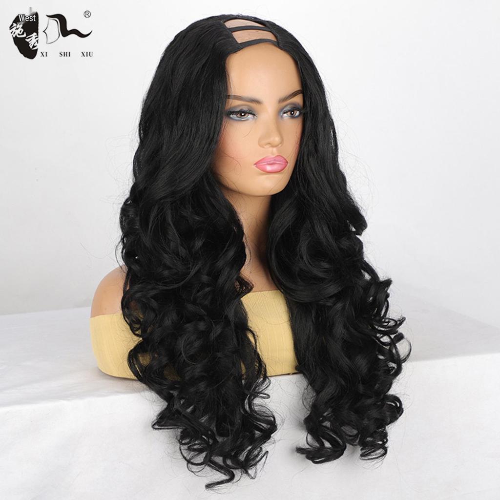 African Loose Wave Long Curly U-Part Wig Headwear