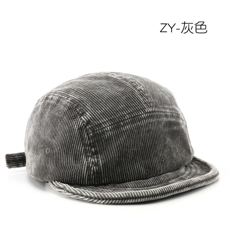 Retro Women's Washed Corduroy Short-brimmed Baseball Cap Outdoor Sports Men's Sunscreen Sunshade Simple Cap