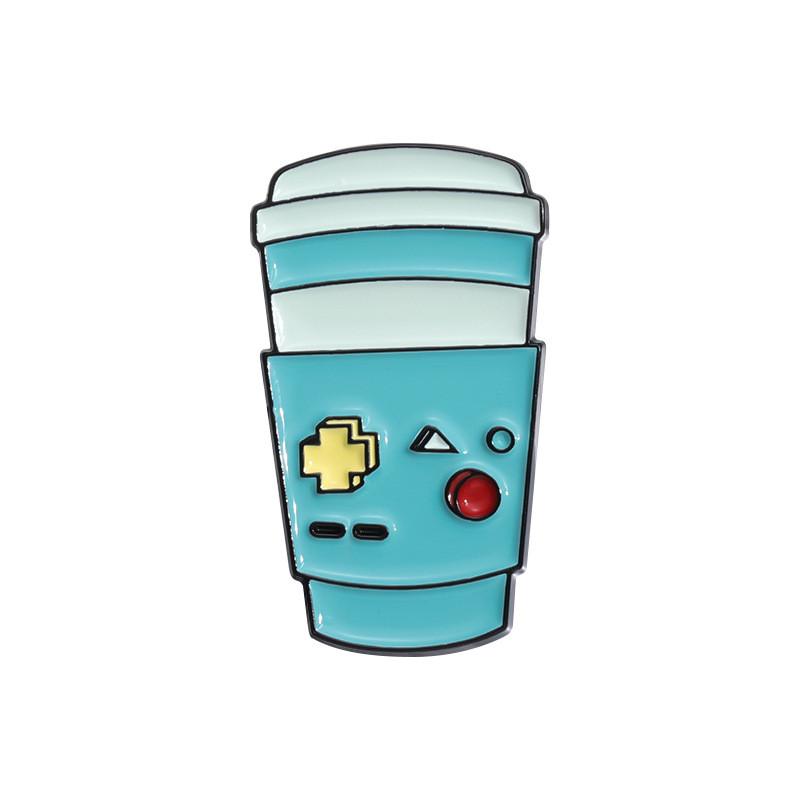 Coffee Cartoon Eyecatching Cup Badge Brooch Unique Enamel Coating For Looks Trendy