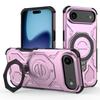 For iPhone 17 Air Magnetic Case Rotating Metal Kickstand Shockproof PC+TPU Phone Back Cover