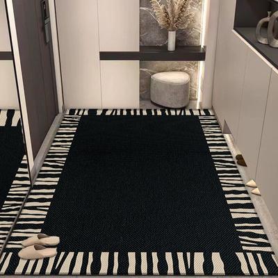 Luxus DIY Waschbare Rutschfeste Küchenmatte Fußmatte Langer Flurteppich Badezimmer Flur Eingang Unifarbene Streifen Küchenteppich