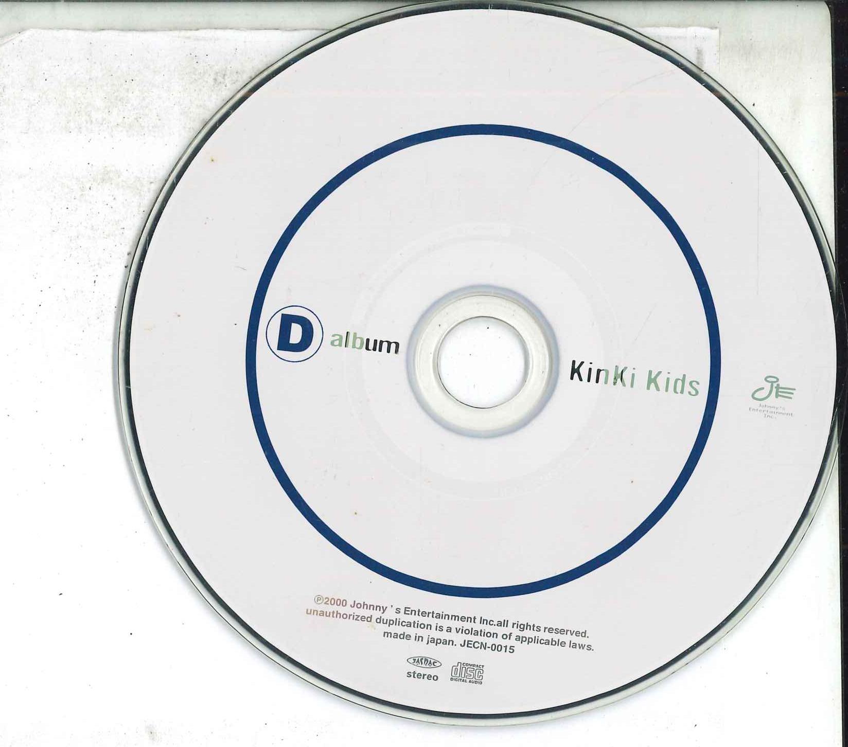 

CD KINKI KIDS - D album JECN0015 Johnny s Entert 2000 Япония Поп Б/У