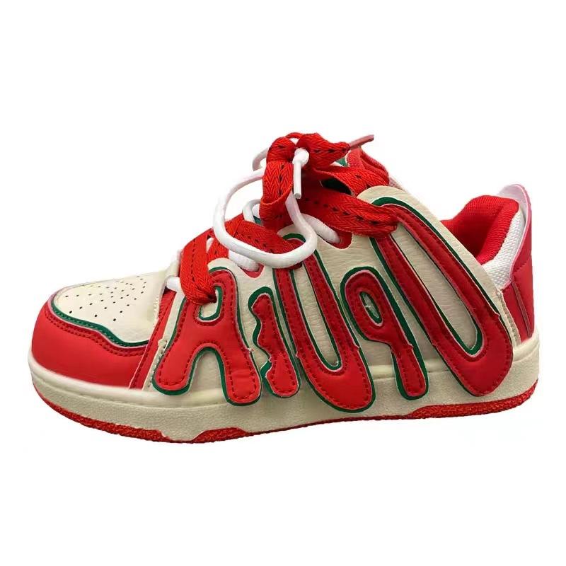 New Color Matching Ins Style Letter Bread Shoes Women's Shoes Retro Men's Shoes Casual Couple Shoes