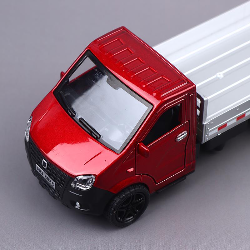 1/36 Scale Alloy Pullback Three-Door Truck, Stylish Design, Can Carry Cargo Boy'S Toy Die-Cast Metal Kids Toy Transport Truck