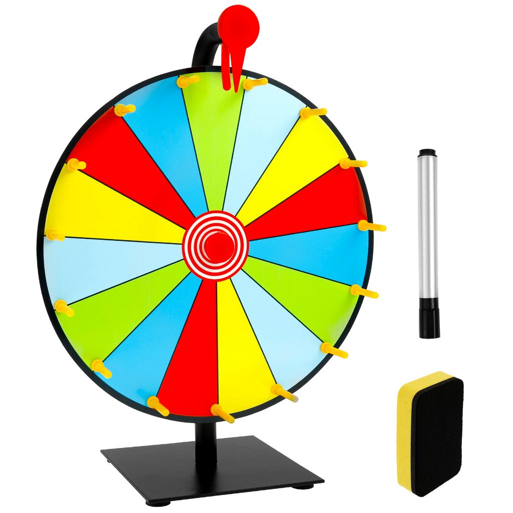 Prize Wheel DIY Interactive Spin Wheel with Board Eraser and Pen Erasable Tabletop Roulette Spinner for Home Show Carnival Party