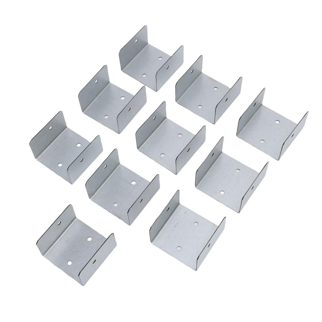 10pcs Timber Post Fasteners U Shape Galvanised Steel Anti Theft Anti Vibration Fence Panel Clamps for Concrete Wood
