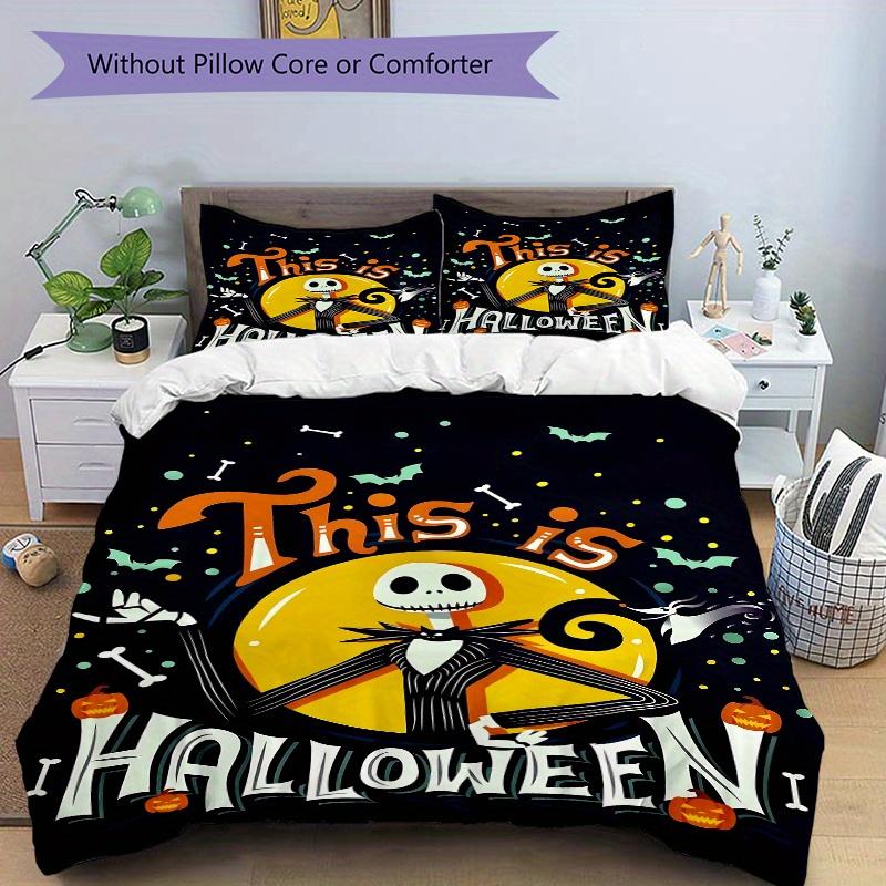 3pcs This Is Halloween Jack Bedding Set Includes Quilt Cover and Pillowcases, Suitable for All Seasons B094