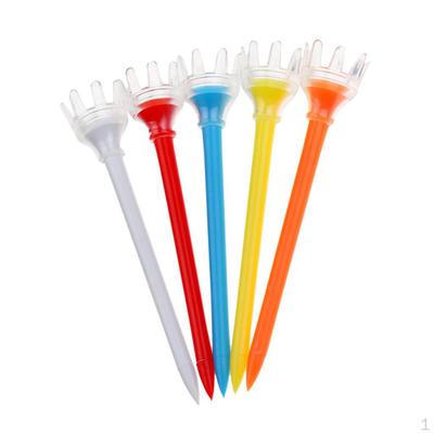 5 Pieces Durable Plastic Professional Tees Golfer Training Tool Random Color
