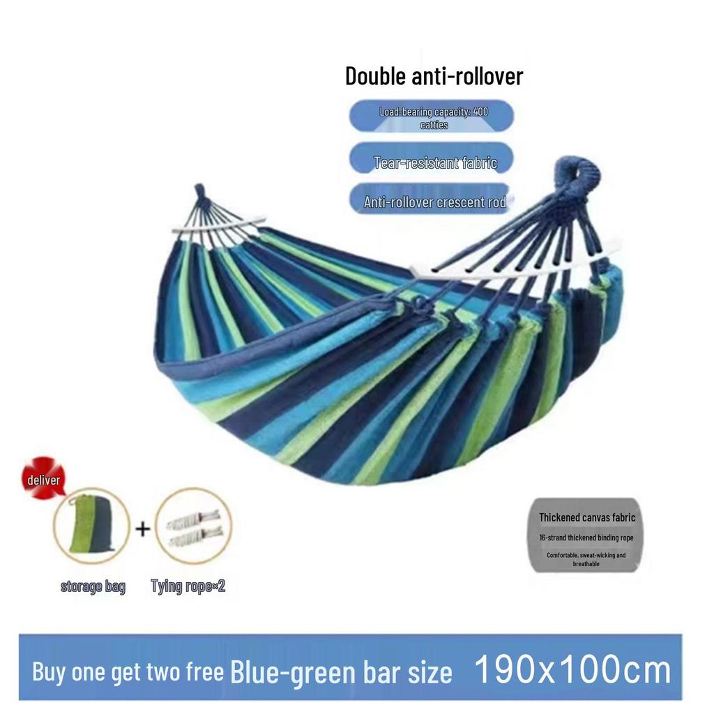Anti-Rollover Double Hammock for Outdoor Camping and Bedroom Use