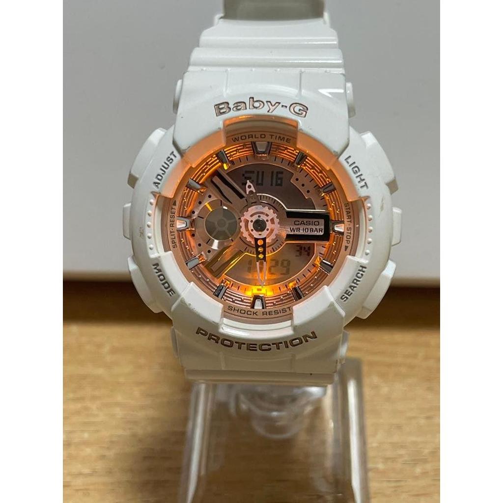 Used CASIO Baby-G BA-110 White Pink Gold Casio