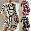 European and American Autumn New Fashion Printed Dress Women's Spot