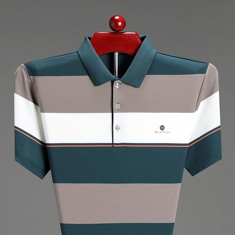 Ανδρική Μπλούζα Πόλο Κοντομάνικη Ριγέ Χρωματικός Συνδυασμός Καθημερινό Τοπ Πέτο Ανδρικό Λεπτό T-Shirt
