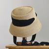 Concave Top Lace Streamer Lampshade Basin Hat Sun Protection Beach Sunshade Straw Hat Women's Summer Retro Bucket Hat
