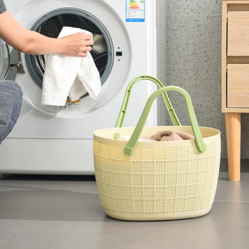 College Students' Home Male and Female Dormitory Bath Basket Storage Artifact Hand Basket Shopping Basket Daquan Imitation Rattan
