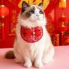 New Year Lucky Pet Scarf: Cute Triangle Shawl for Dogs & Cats in Chinese Style