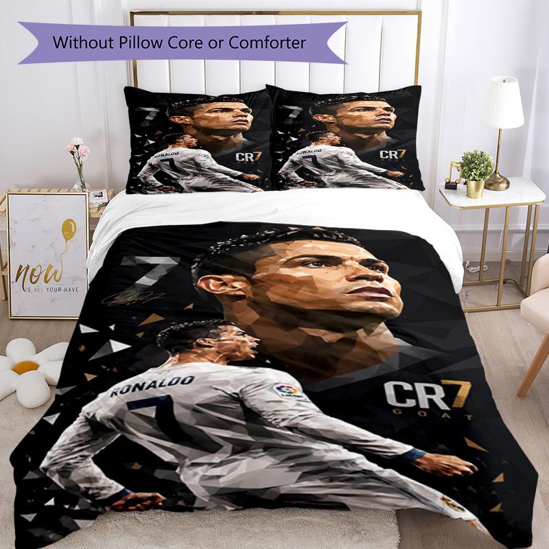Ronaldo's Cr7 Goal Celebration Bedding Set, Breathable Duvet Cover with Pillowcases, Soft Bed Linen for Bedroom Home Decoration, Perfect Festival Birt