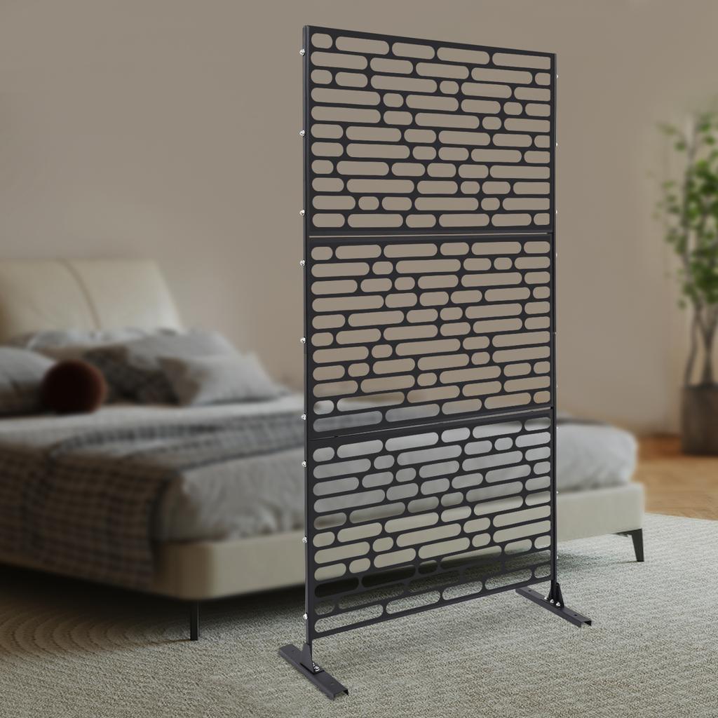 Outdoor Privacy Screen, Black Windproof Fence Panel for Patio Garden, Decorative Room Divider, Mesh Shade Panel, 90x40x190cm