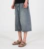Beoteunseoul Catbrush Vintage Bermuda Denim Pants (Mud Blue)