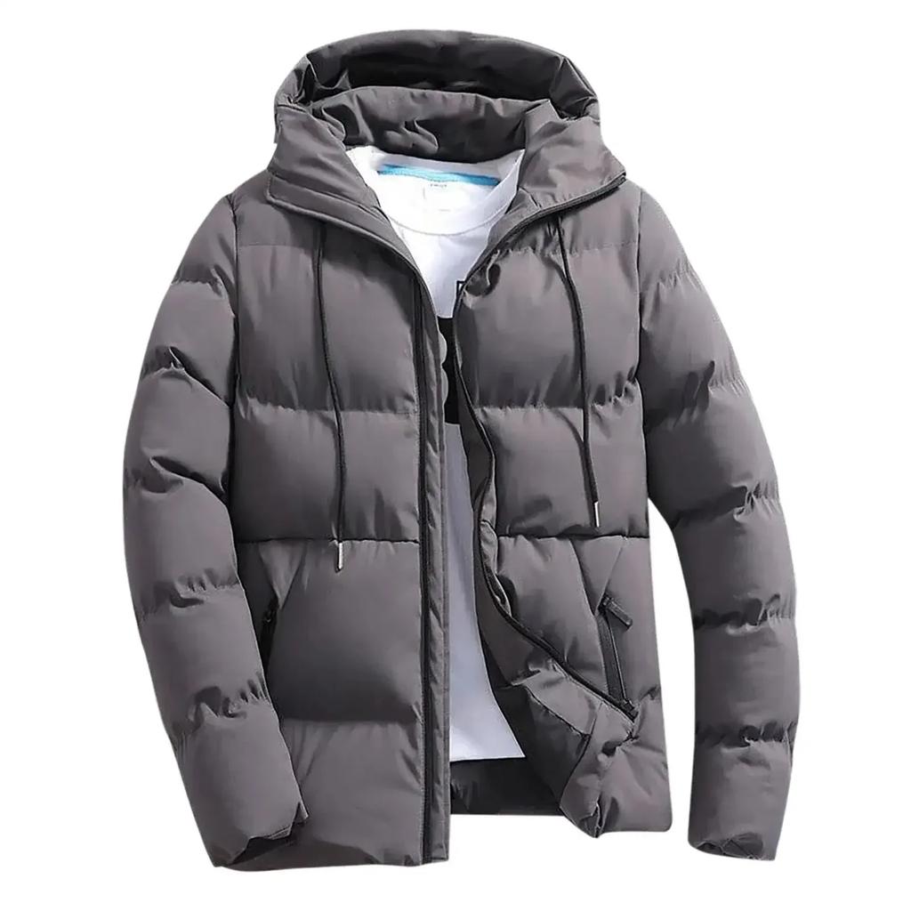 Men's Thick Puffer Hooded Jacket  Casual Warm Parkas Business Outfear Winter FashionTrendy Versatile 2026