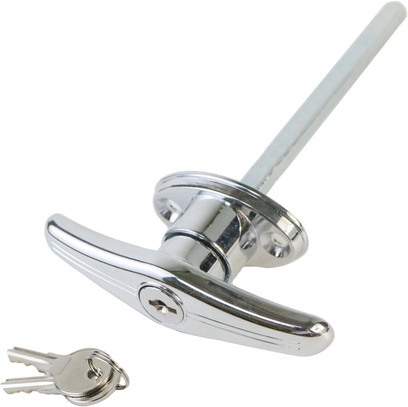 

Funnytek Garage Door T-Handle Lock Kit Shed Door Lock T Handle Barn Long Lockable Accessories with 2 Keys RCL-0201 127mm RCL-0201 127mm