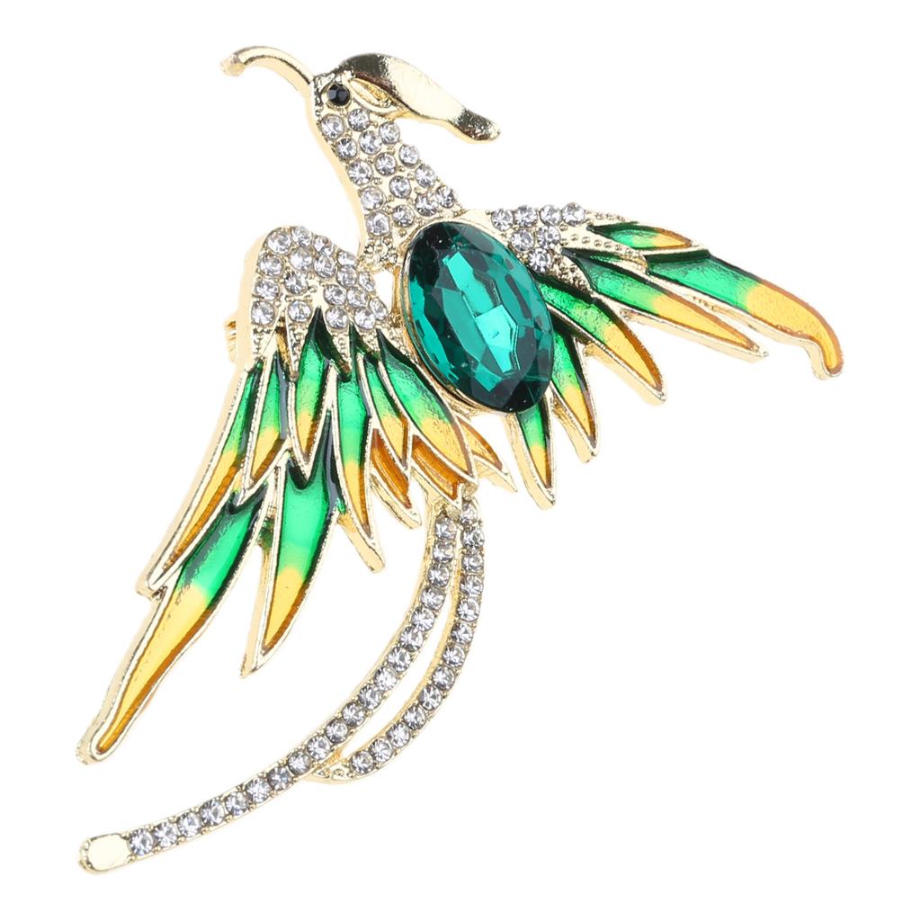 Vibrant Enamel Phoenix Lapel Pin Versatile Phoenix Crystal Brooch Pin Unisex Enamel Bird Pin Accessory for Events