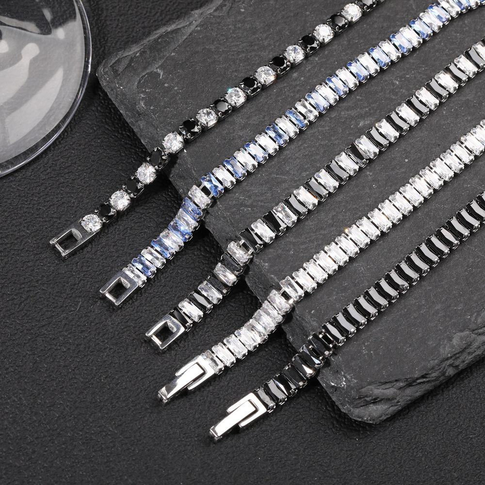 Stainless Steel Zircon Unisex Bracelet - European & American Style