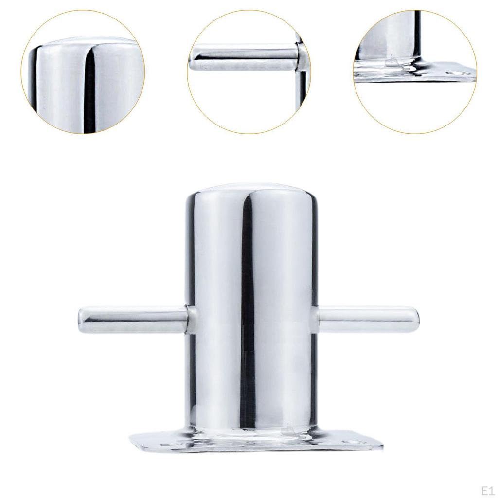 8x9cm Light Stamped Cylinder Mooring Post 316 Stainless Steel Sturdy Rust Resistant Single Cross