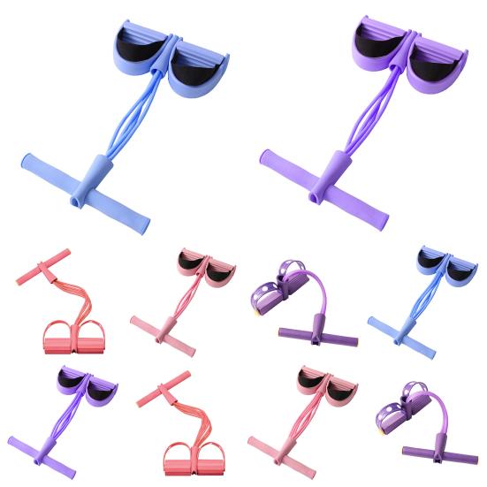 Multifunction 4/6-Tube Pedal Puller Resistance Band with Handle Elastic Yoga Sit-up Pull Rope Men Women Pedal Tensioner Exerciser Workout Equipment